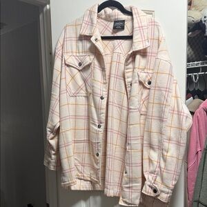 Pink and Cream Plaid Jacket